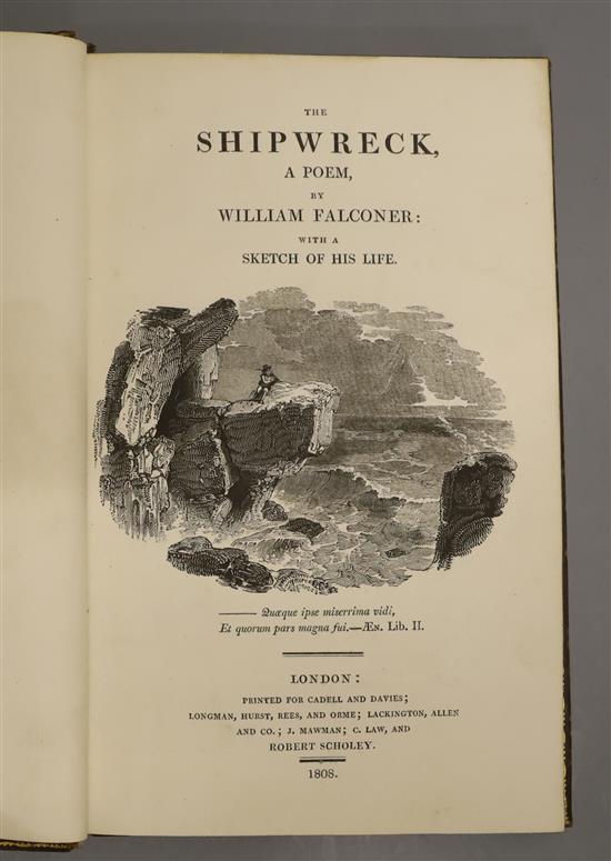 Falconer, William - The Shipwreck, 8vo, diced calf gilt, loss to calf on rear board, Longman, Hurst et al,